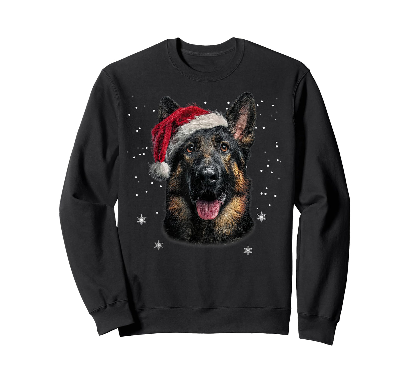 German Shepherd Christmas Funny Santa Hat Dog Xmas T-Shirt
