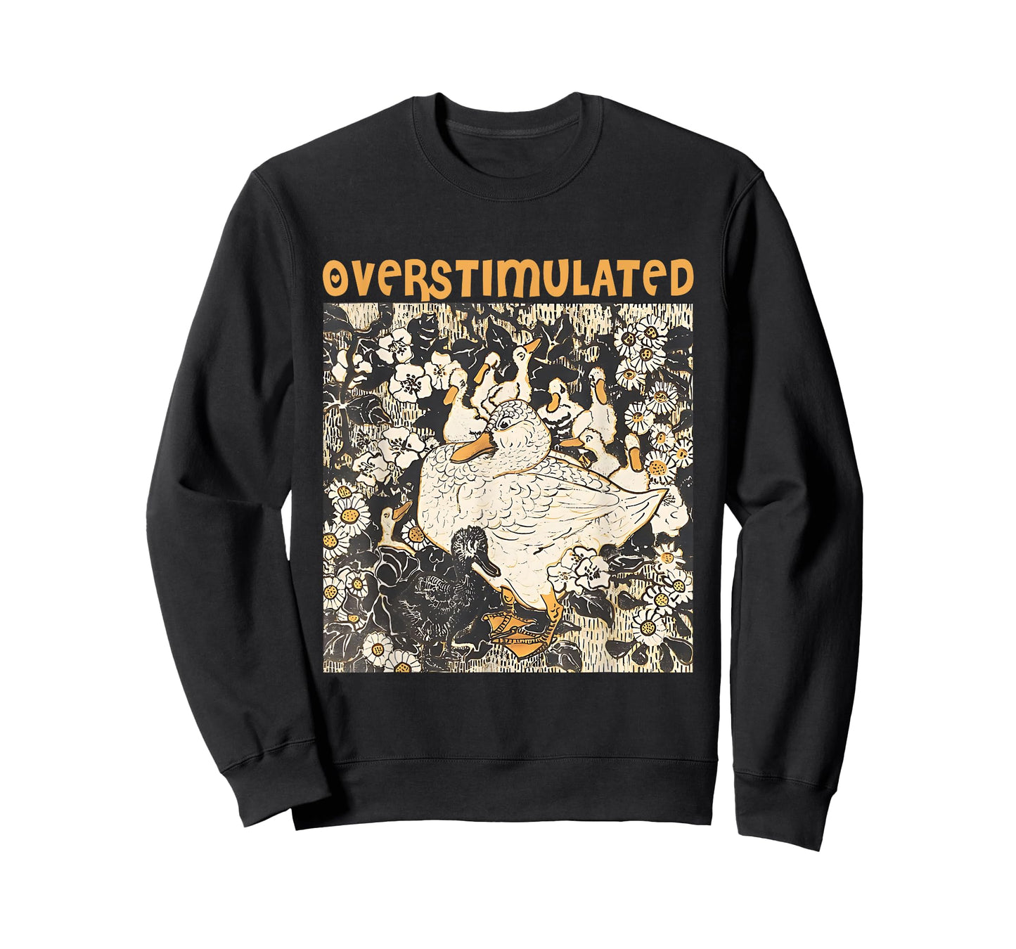 Overstimulated Mama Duck Farm Animal Graphic Mom Life T-Shirt
