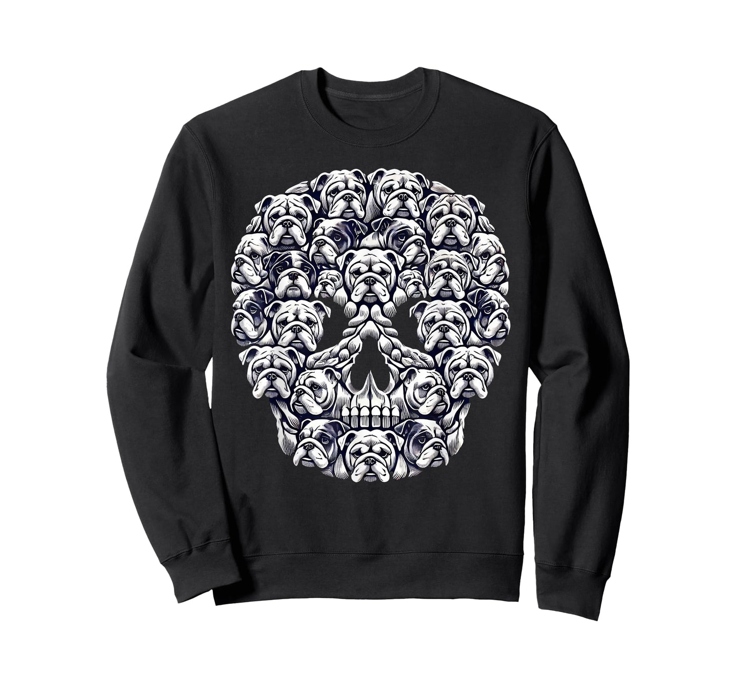 English Bulldog Dog Skull Halloween T-Shirt