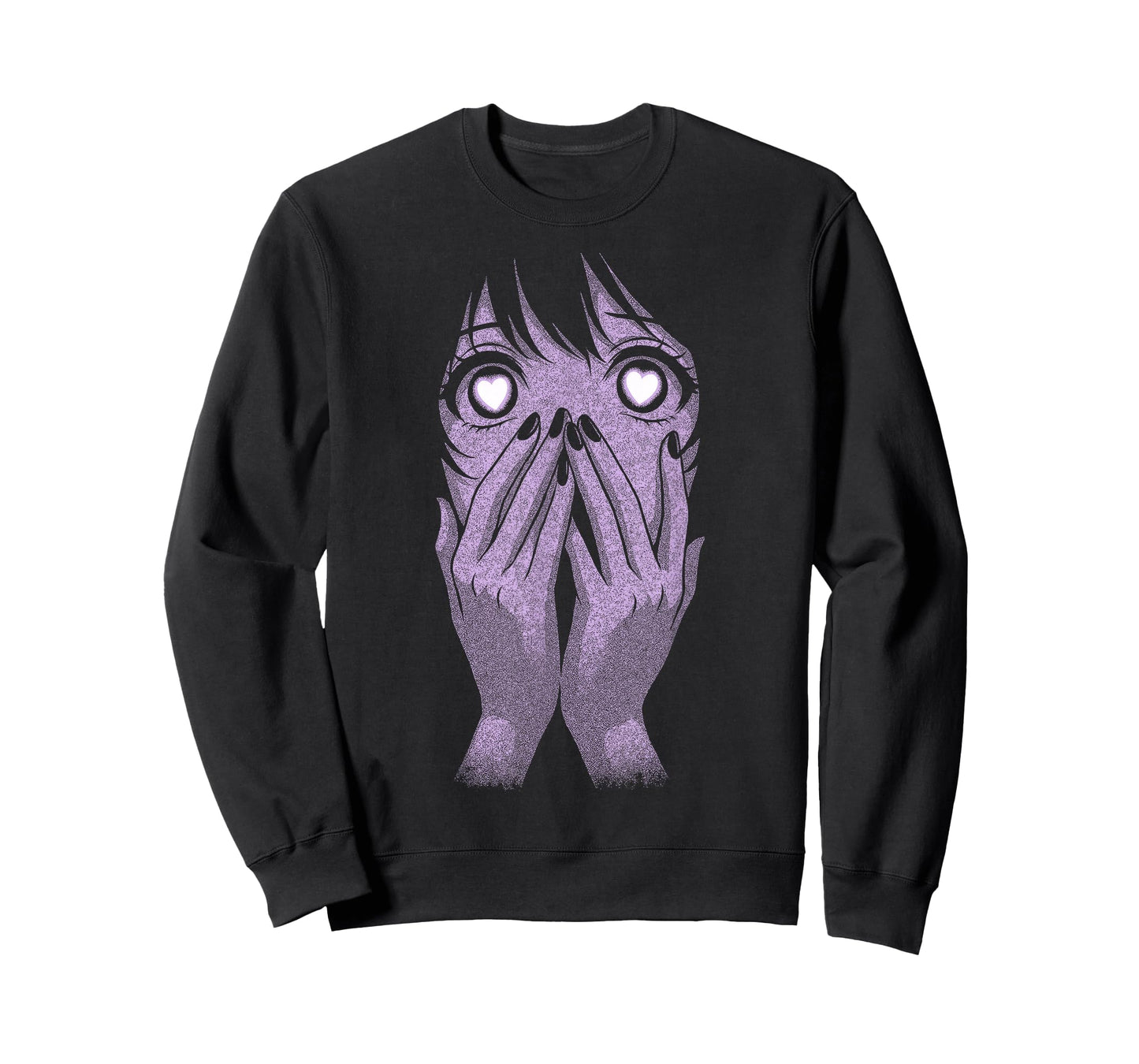 Anime Eyes Girl Hearts Manga Otaku Grunge Goth Alt Aesthetic T-Shirt