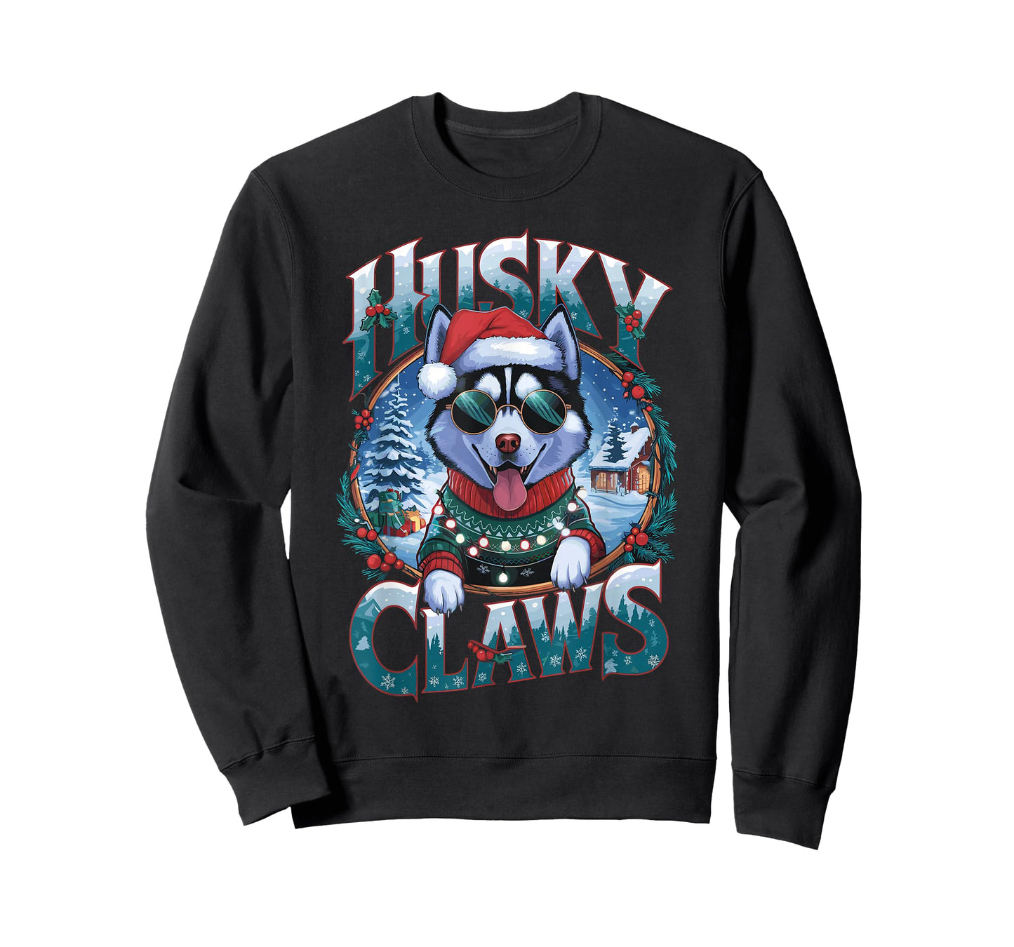 Husky Claws Dog Owner Xmas Costume Christmas Siberian Husky T-Shirt
