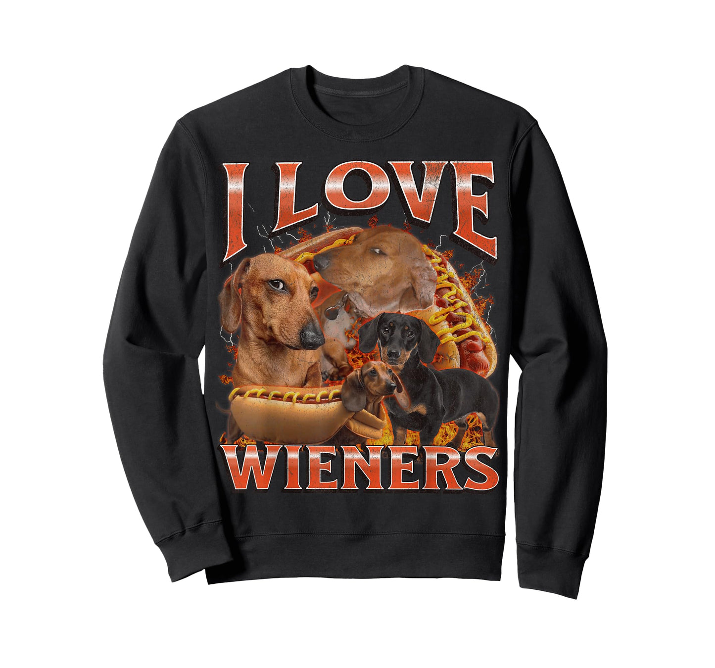 I Love Wieners Funny Offensive Dachshund Bootleg Graphic T-Shirt