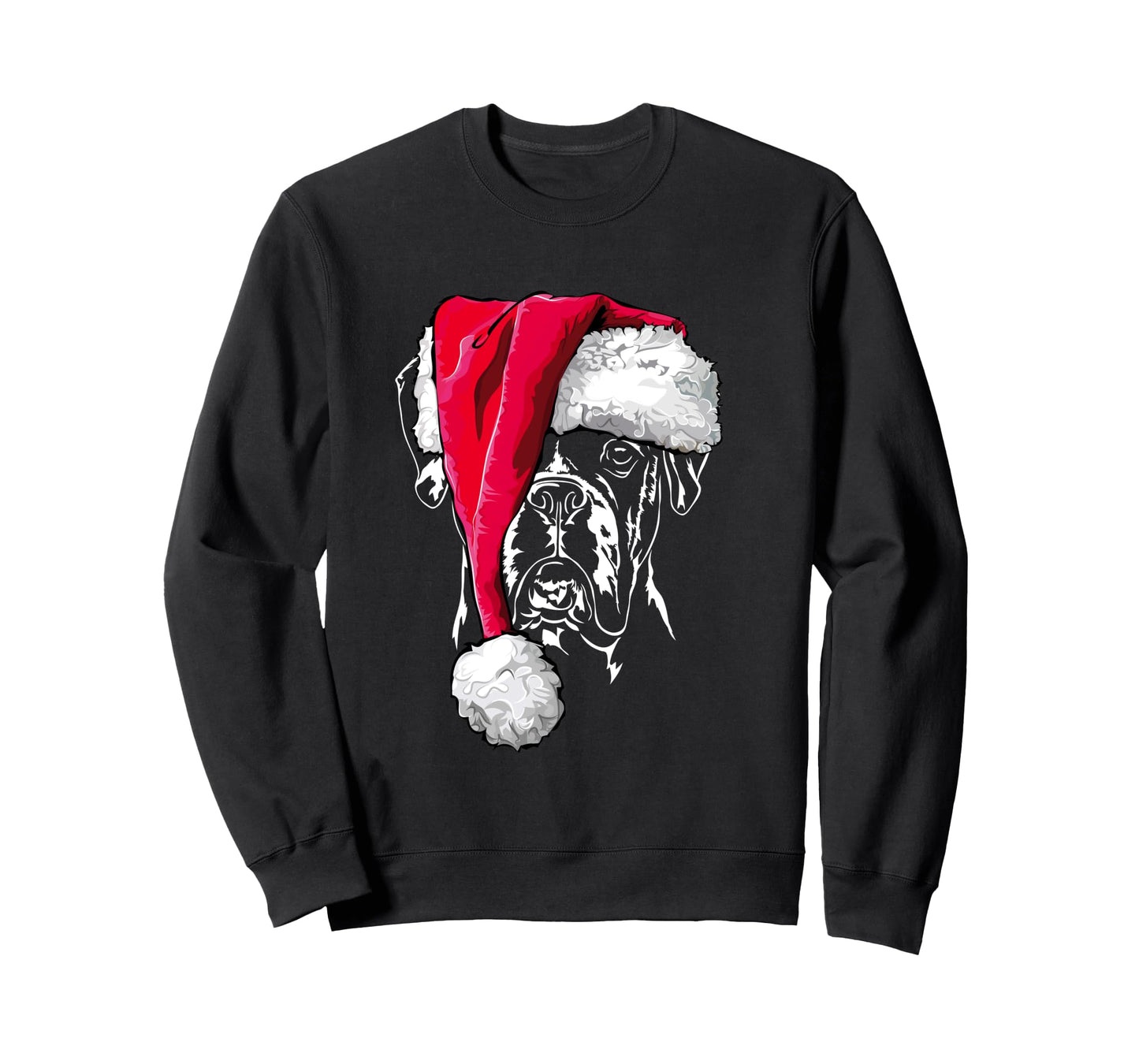 Funny Boxer Dog Santa Christmas dog mom gift present Long Sleeve T-Shirt