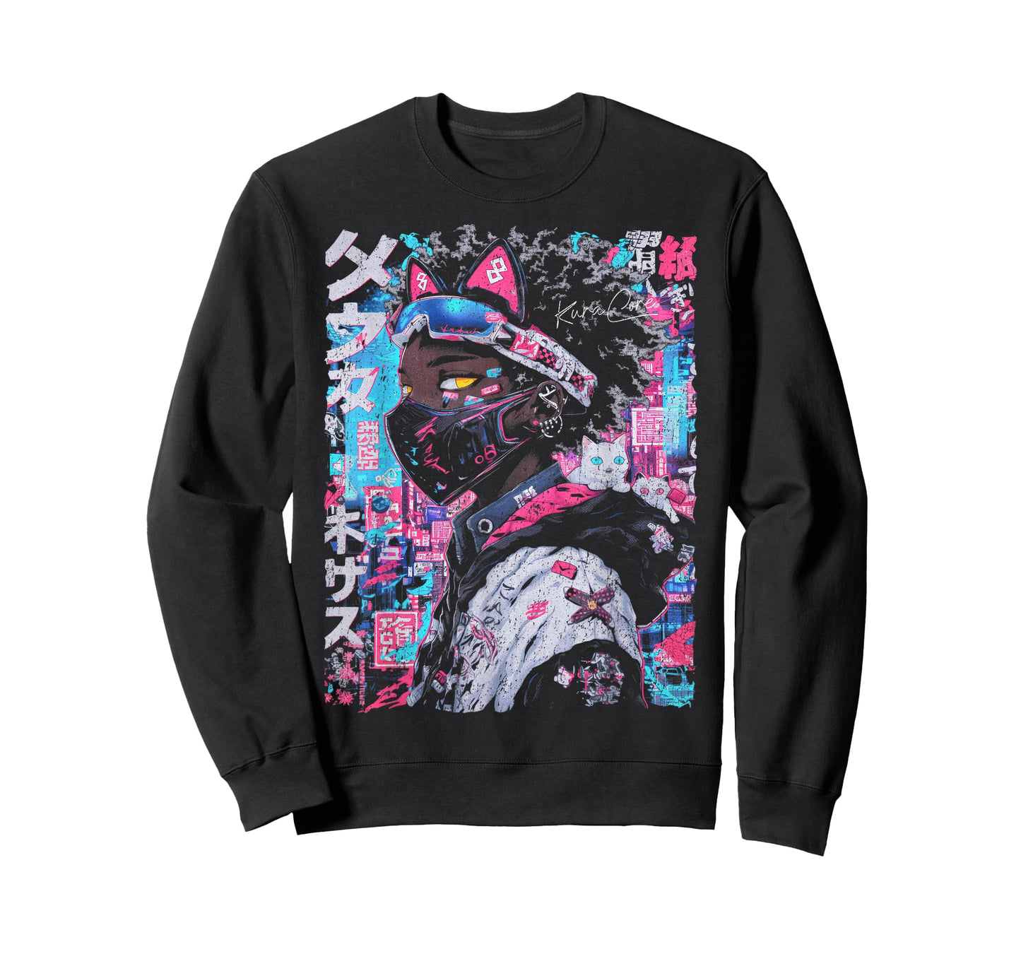 Japanese Streetwear Afro Cyberpunk Y2K Techwear Manga Anime T-Shirt