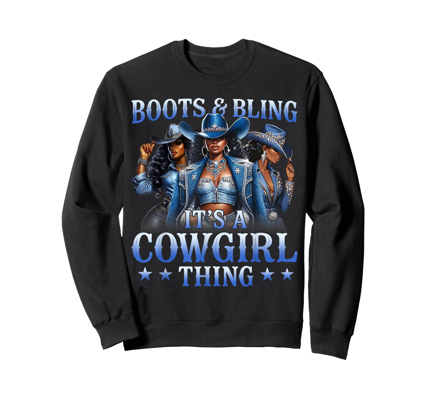 Boots & Bling its a Cowgirl Thing Black Cowgirl Melanin T-Shirt