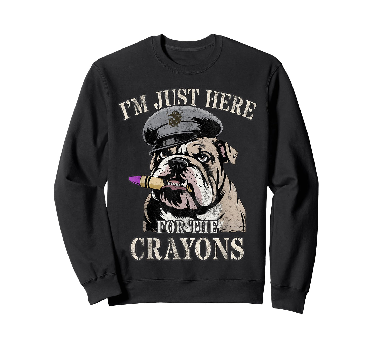 Sarcastic I'm JUST HERE for Crayons Eater Corps Jarhead Crew T-Shirt