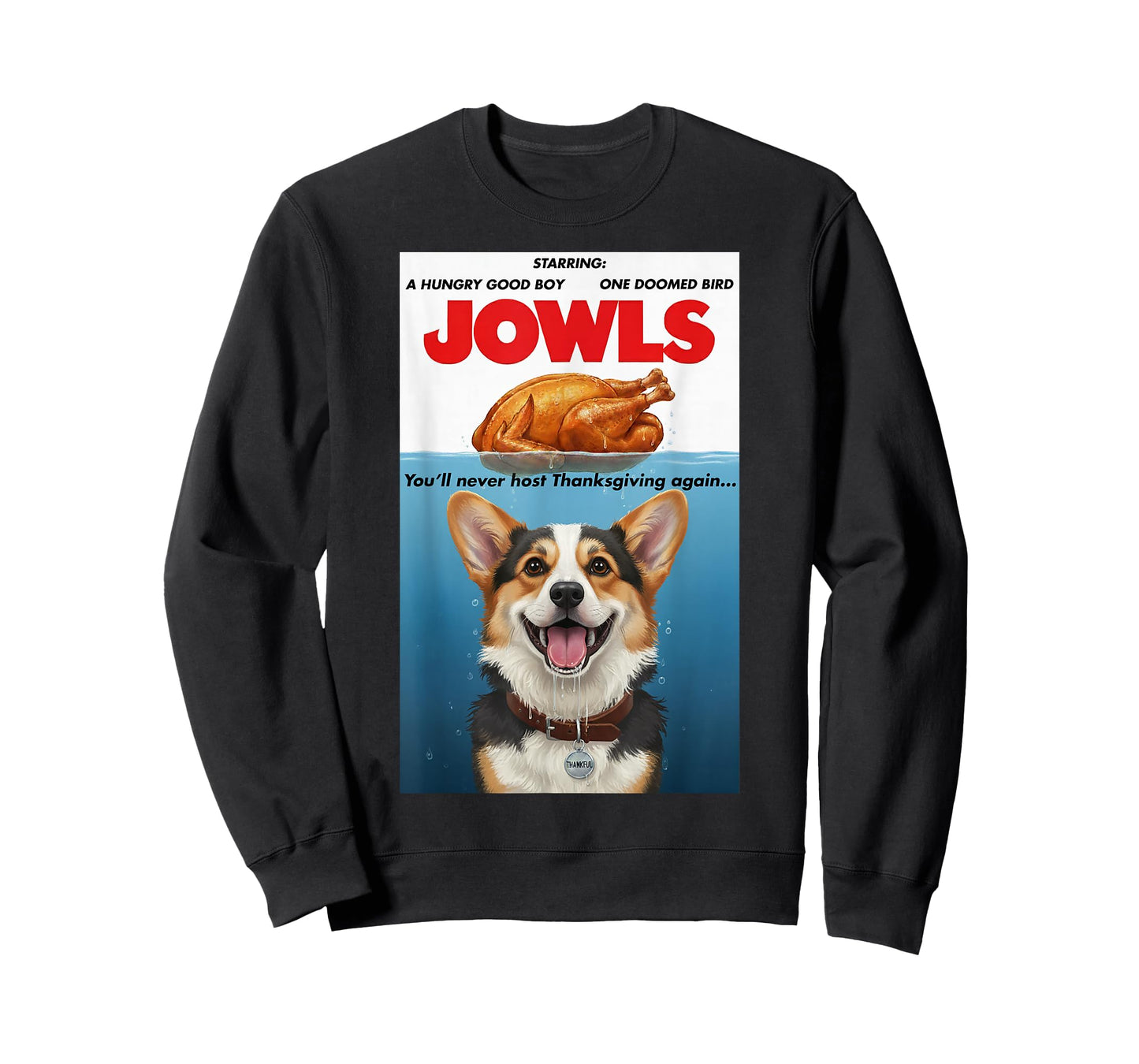 Funny Jowls Thanksgiving Corgi and Turkey T-Shirt