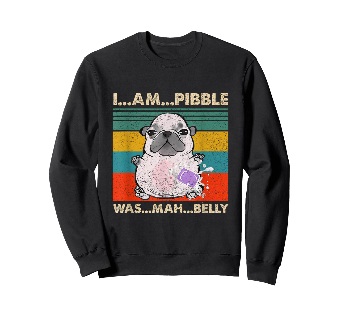 I Am Pibble Wash My Belly Pit Bull Meme Funny Dog Brainrot T-Shirt