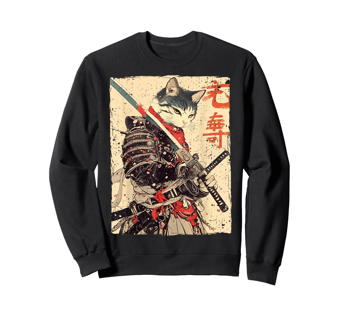 Samurai Cat Warrior Ukiyo Ink Artwork Cat Samurai T-Shirt