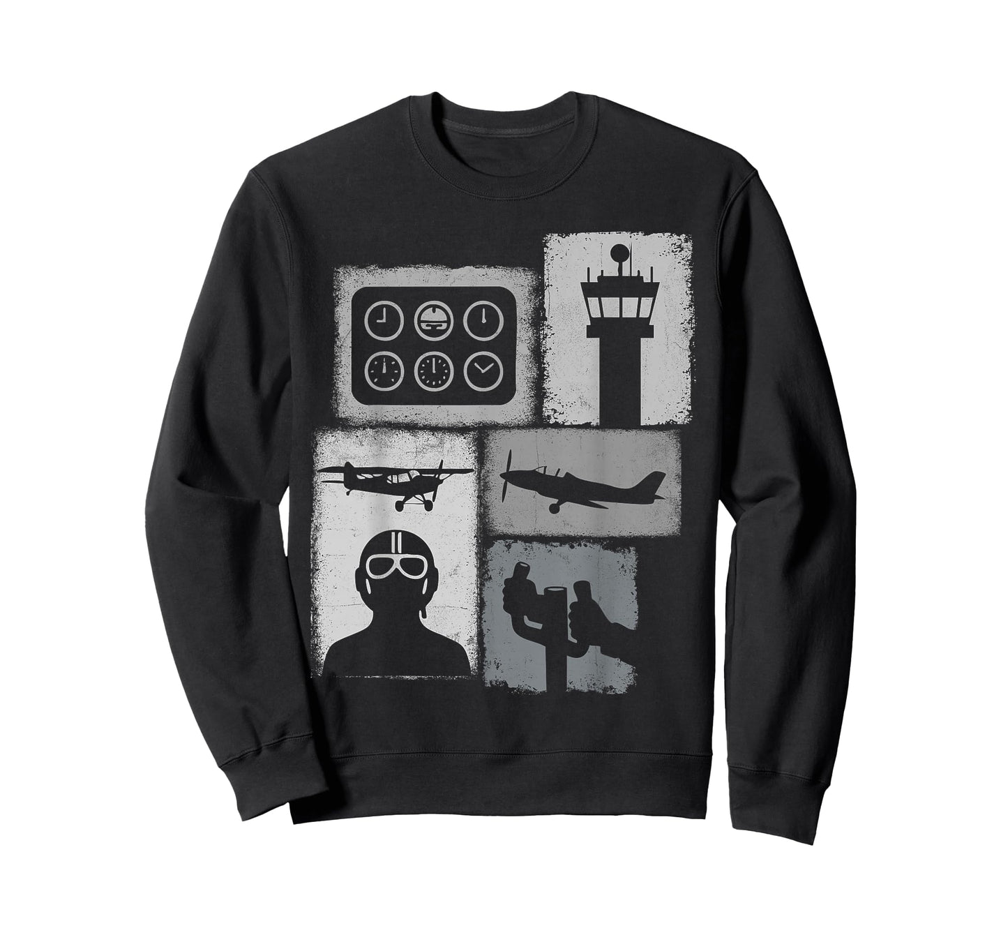 Pilot Vintage Collage Flying Men Aviator Captain T-Shirt
