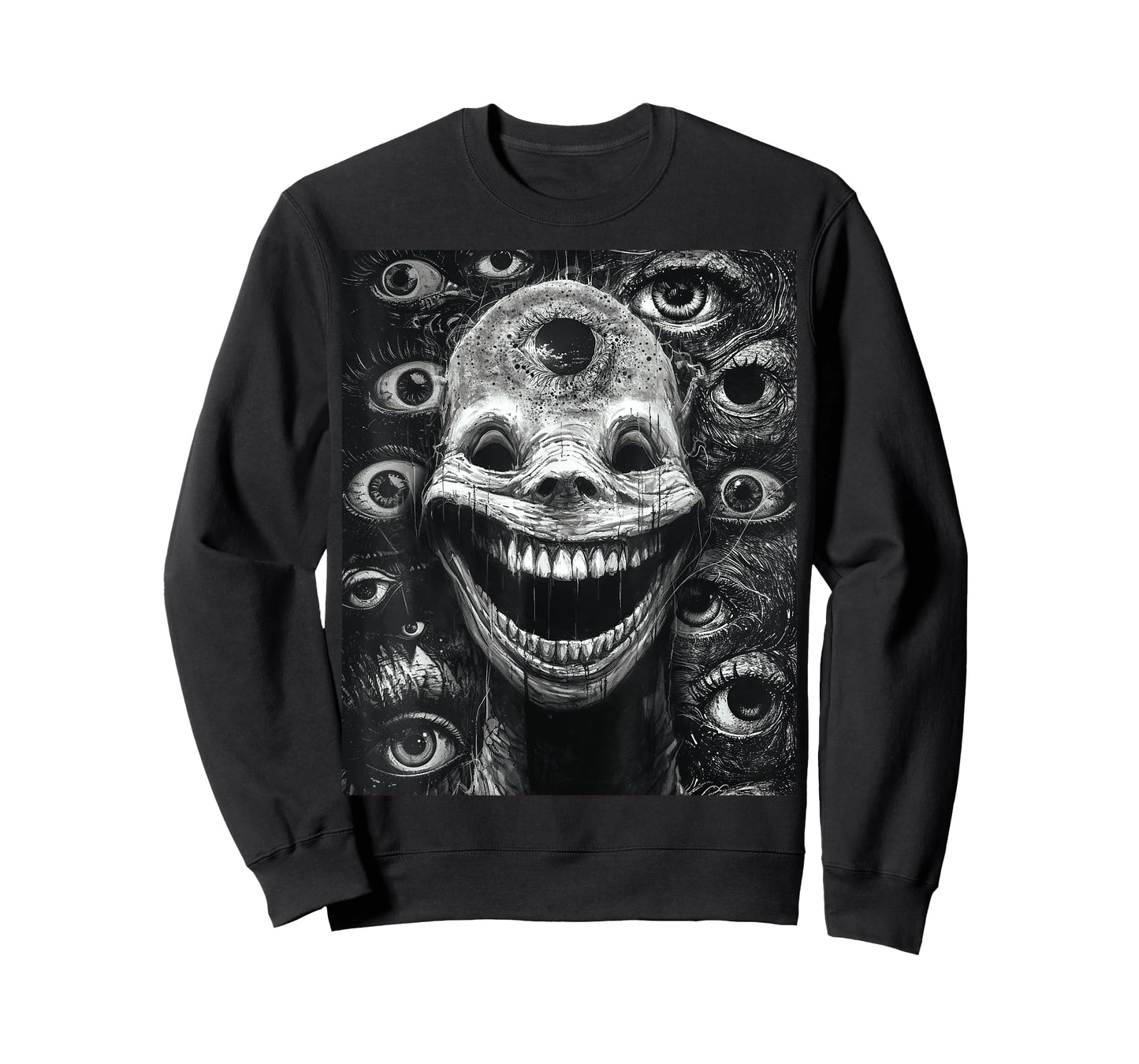 Creepy gothic grin of the abyss Horror Nightmarish Sinister T-Shirt