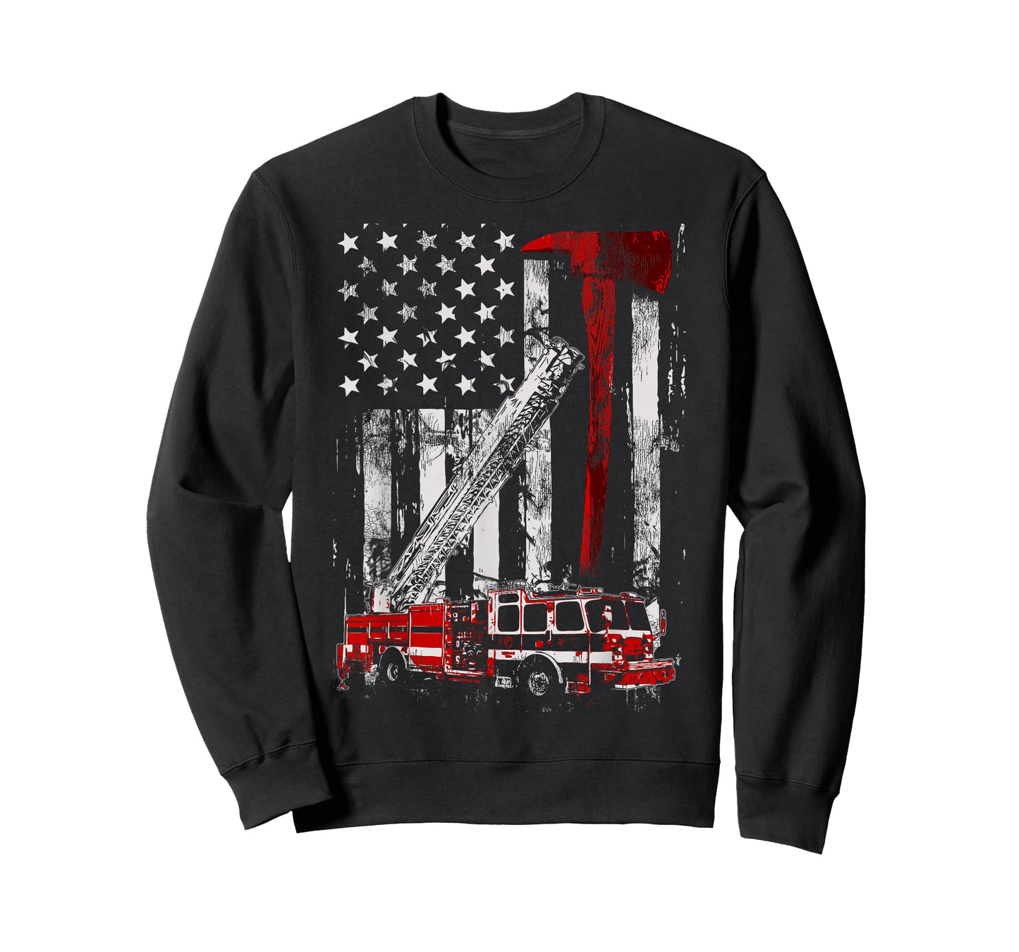 Fire Engine Truck Axe T-Shirt Thin Red Line Firetruck T-Shirt