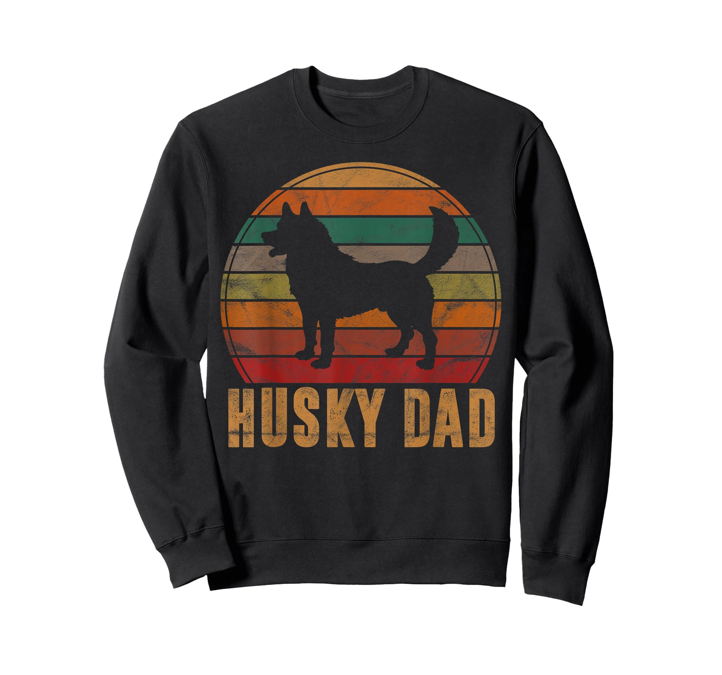 Retro Husky Dad Gift Dog Owner Pet Siberian Huskies Father T-Shirt