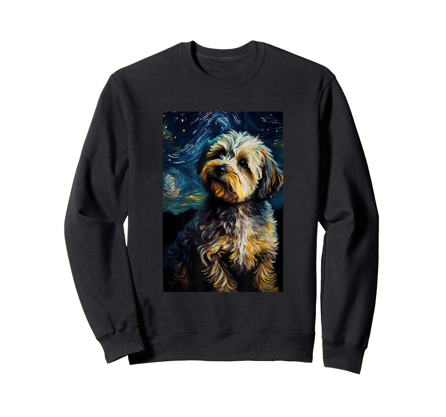Yorkiepoo in Starry Night Painting Dog Mom Dad Men Women Kids T-Shirt