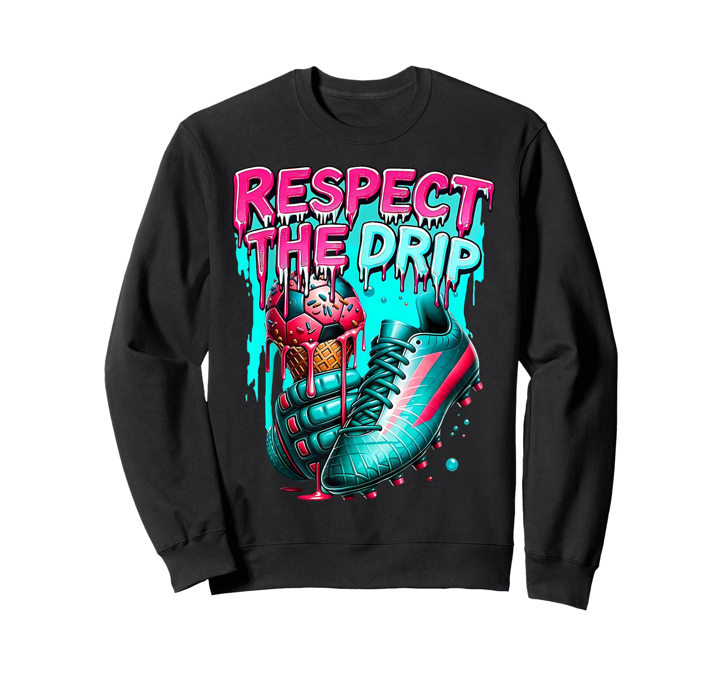 Respect The Drip Soccer Ice Cream Drip with Sprinkles T-Shirt