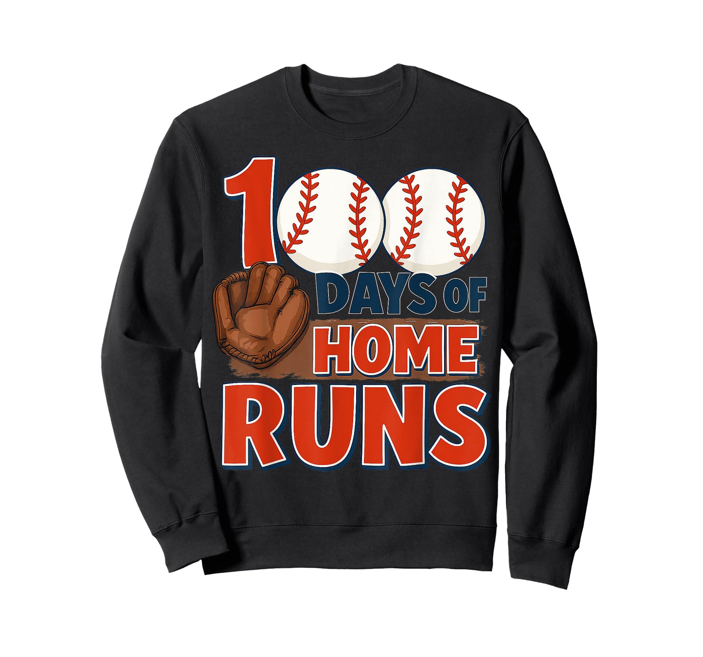 Classic 100 Days of Home Runs Baseball Shirt Design T-Shirt