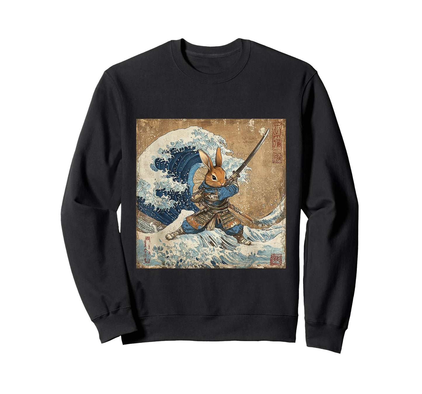 Bunny Rabbit Samurai Warrior Vintage Japanese Art Anime T-Shirt