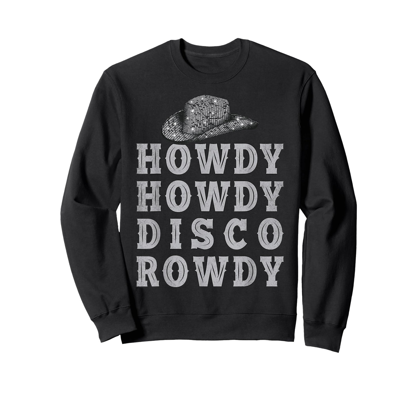 Vintage Ball Retro Cowboy Hat Howdy Howdy Disco Rowdy Rodeo T-Shirt