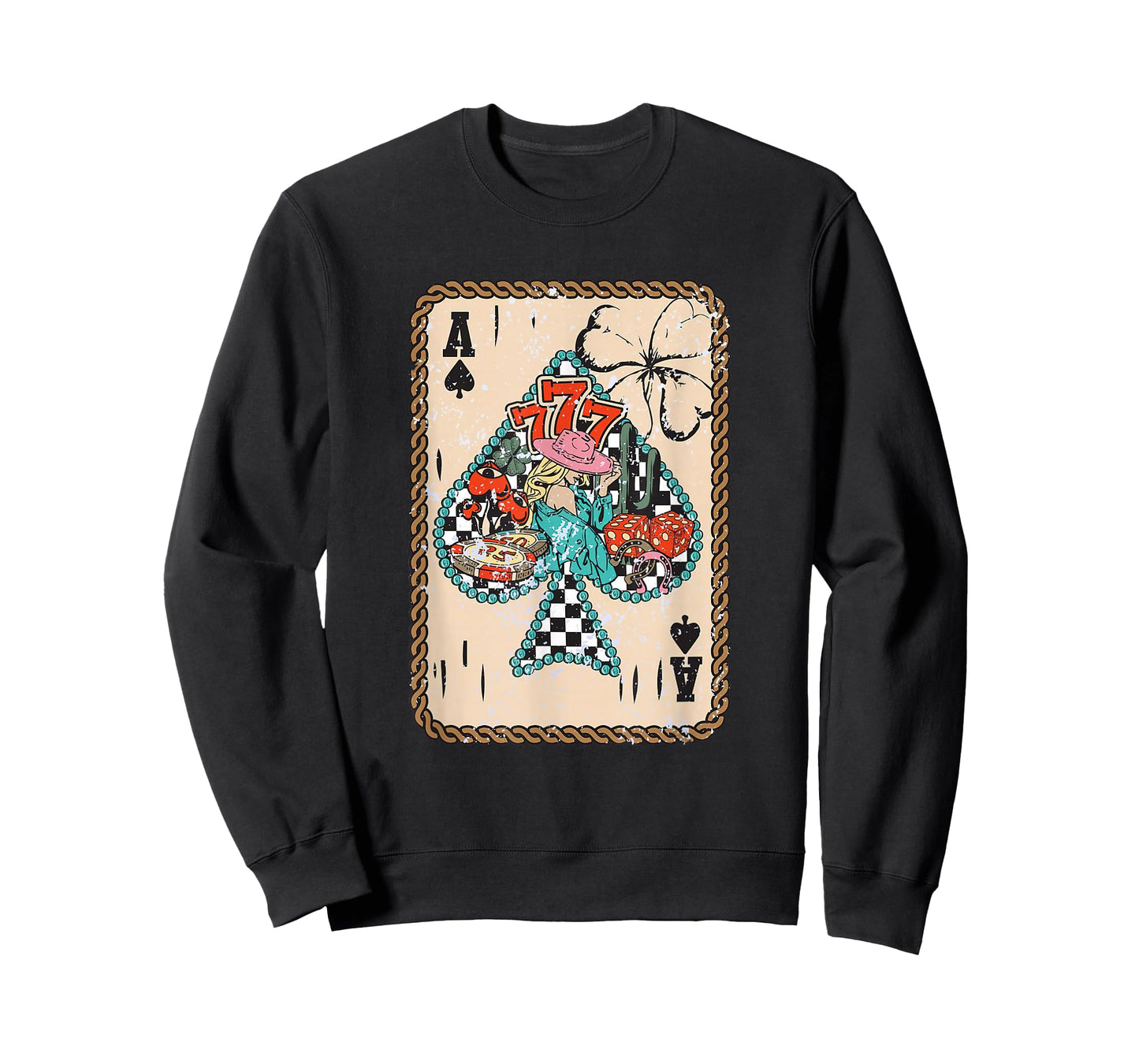 Feeling Lucky Turquoise Frame Trendy Country Retro Western T-Shirt