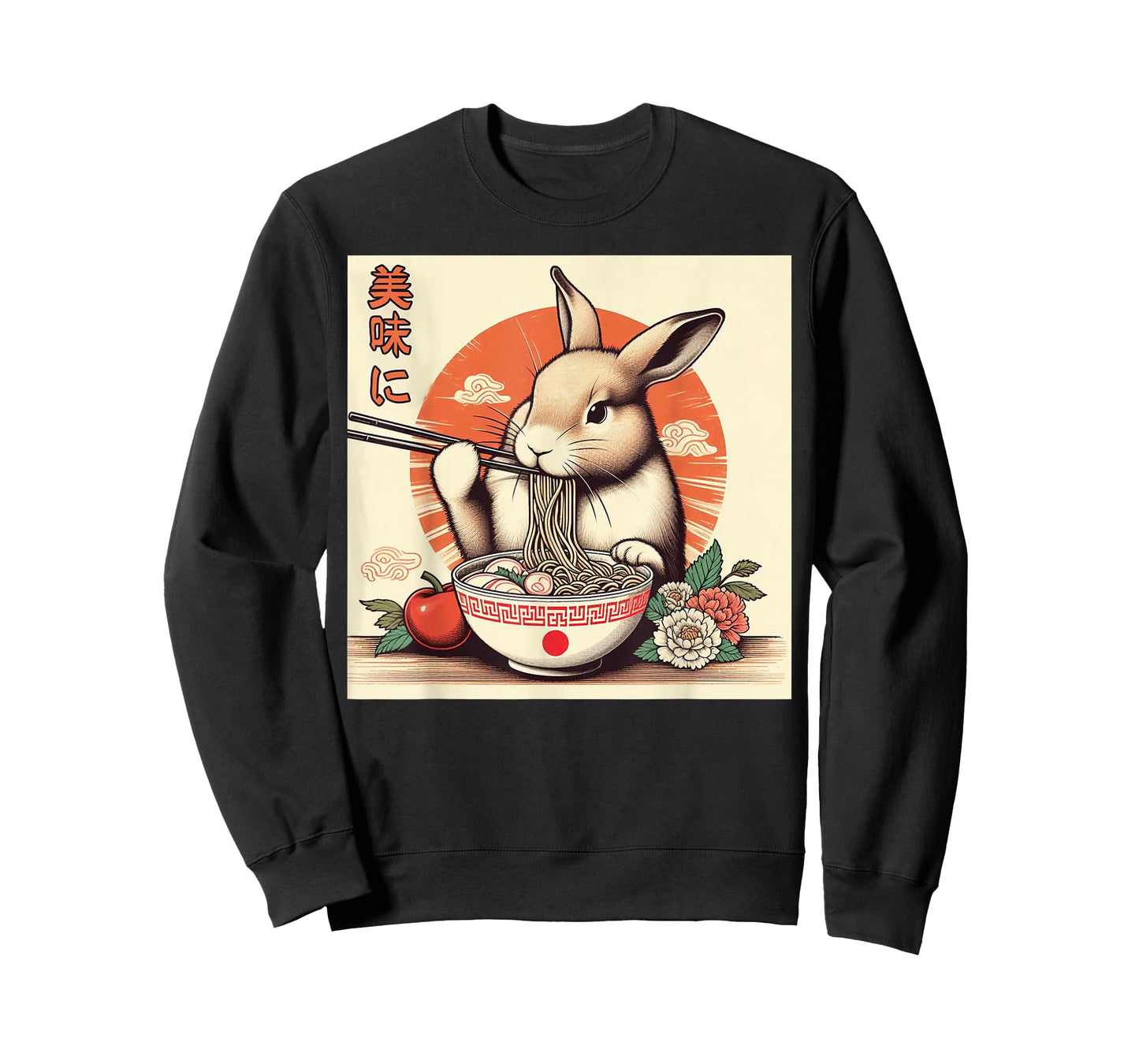 Funny Rabbits Eating Ramen Japanese Monster Lover Birthday T-Shirt