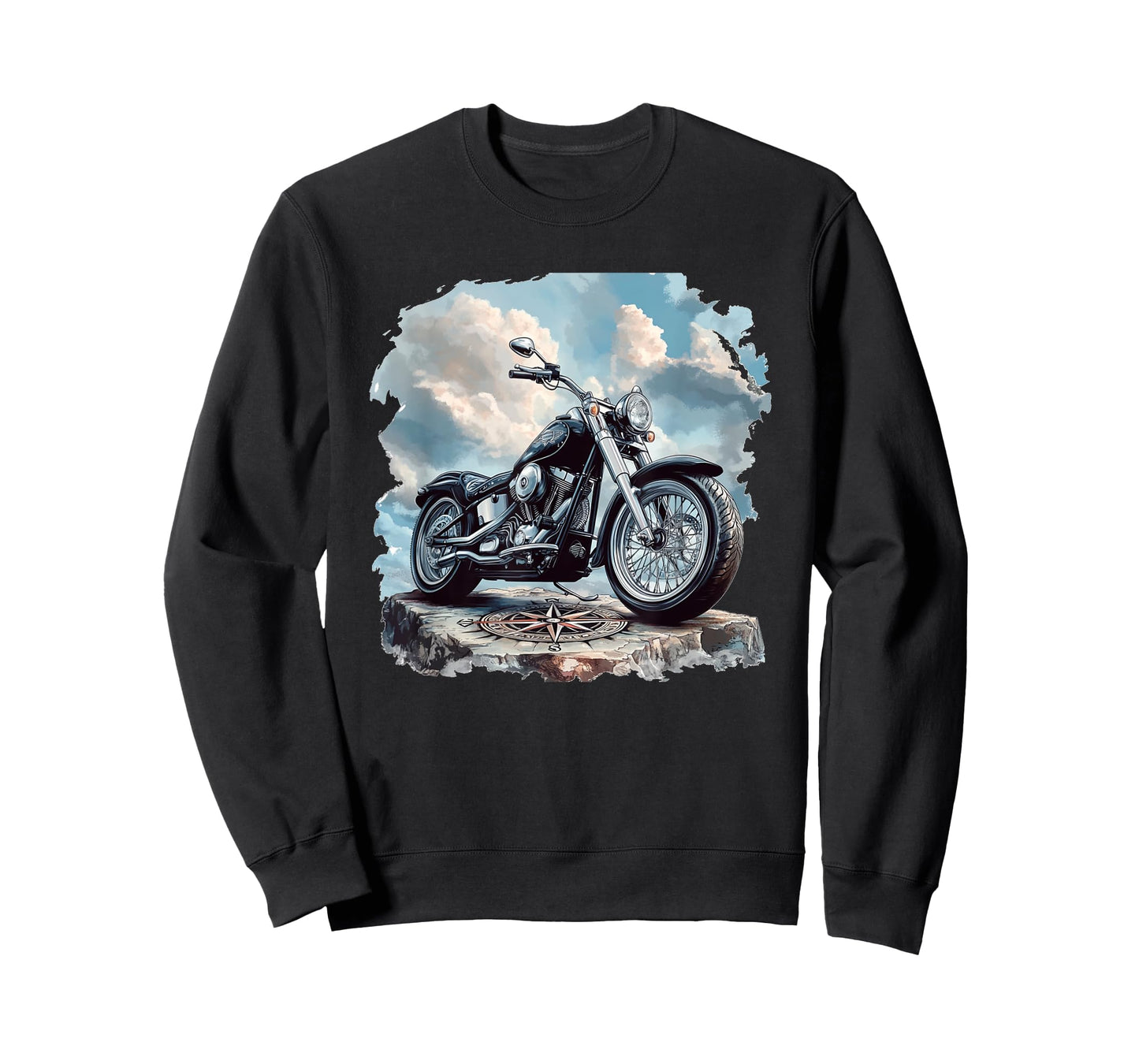 Cool Sky with Motorcycle Graphic for Boys and Girls T-Shirt