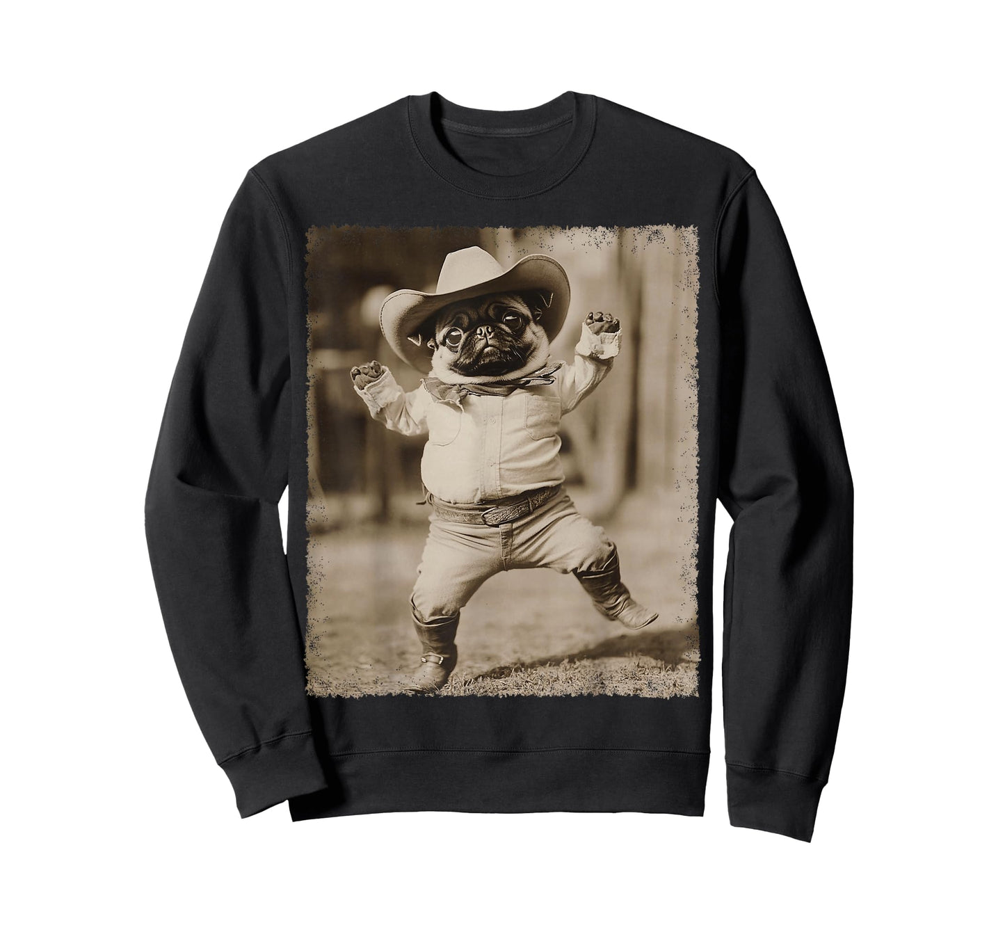 Pug Cute Dog Silly Cowboy T-Shirt