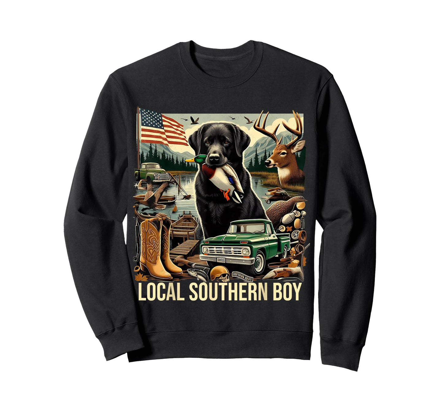 Local Southern Boy Retro Country Vintage Artwork T-Shirt