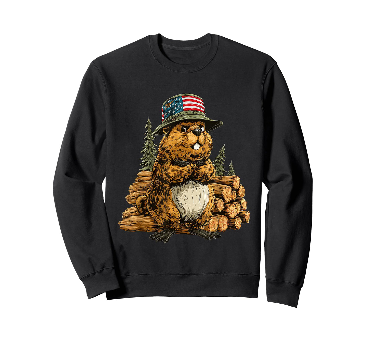 Funny Proud Beaver with This Work Costume in US Colors T-Shirt