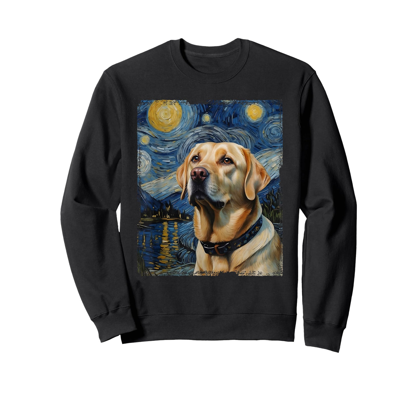 Labrador Retriever Dog Vangogh Starry Night T-Shirt