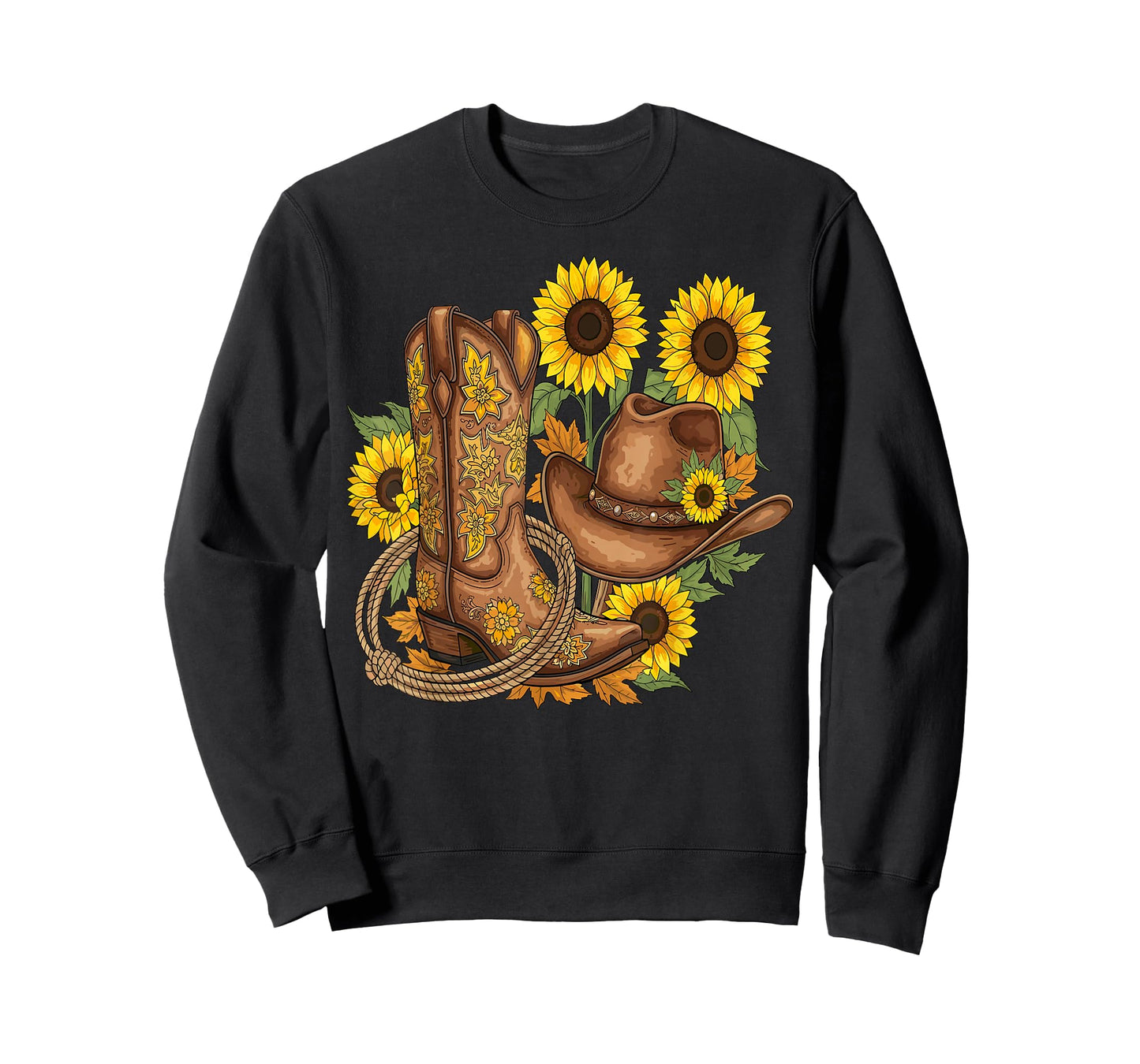 Cowboy Cowgirl Boot Hat Sunflower Western Country T-Shirt