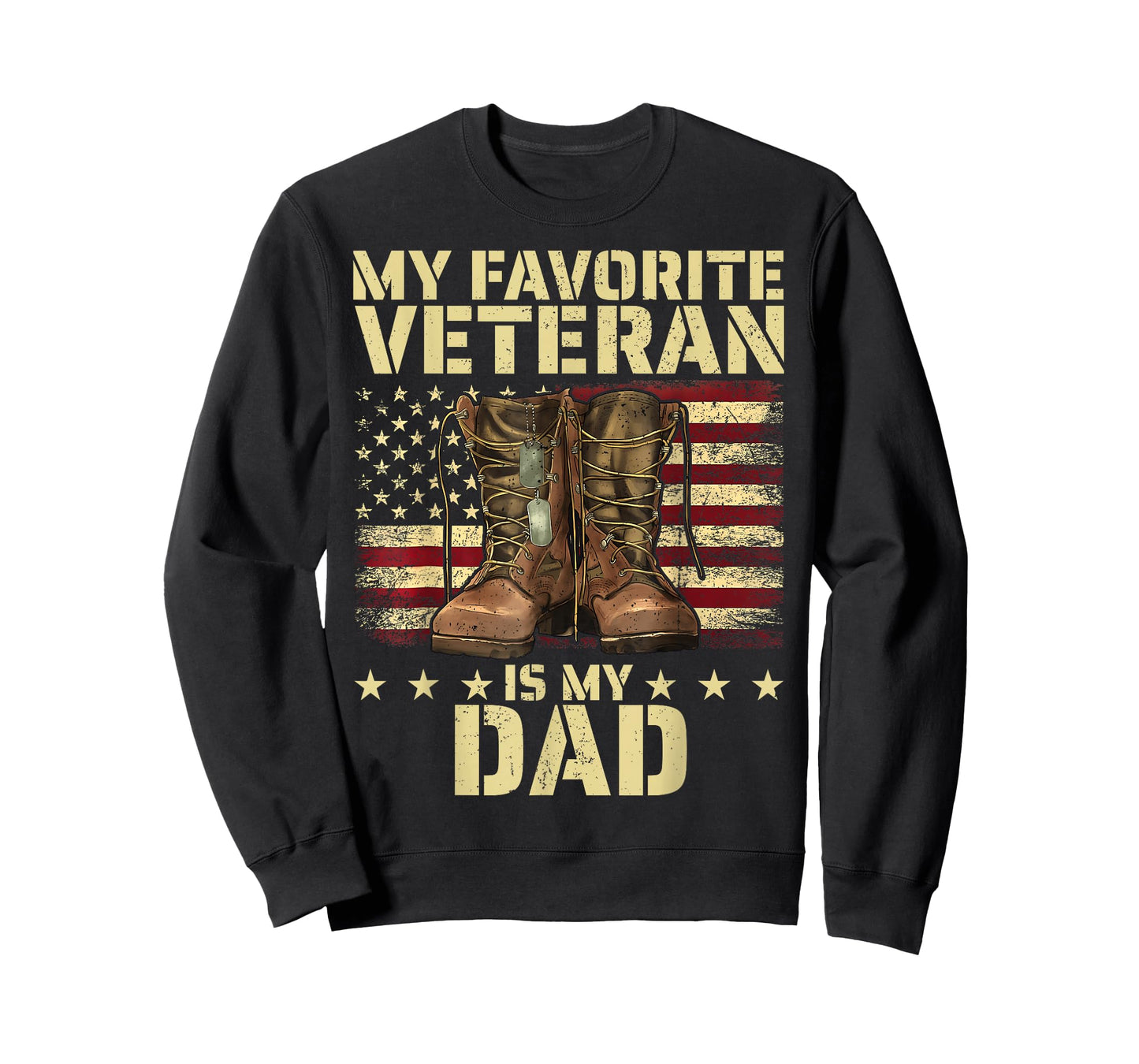 My Favorite Veteran is My Dad Father Veterans Day Boots Flag T-Shirt