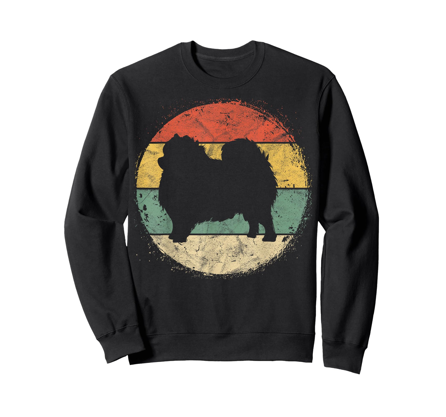 Circular Retro Pomeranian Owner Parents Pompom Dog Mom T-Shirt