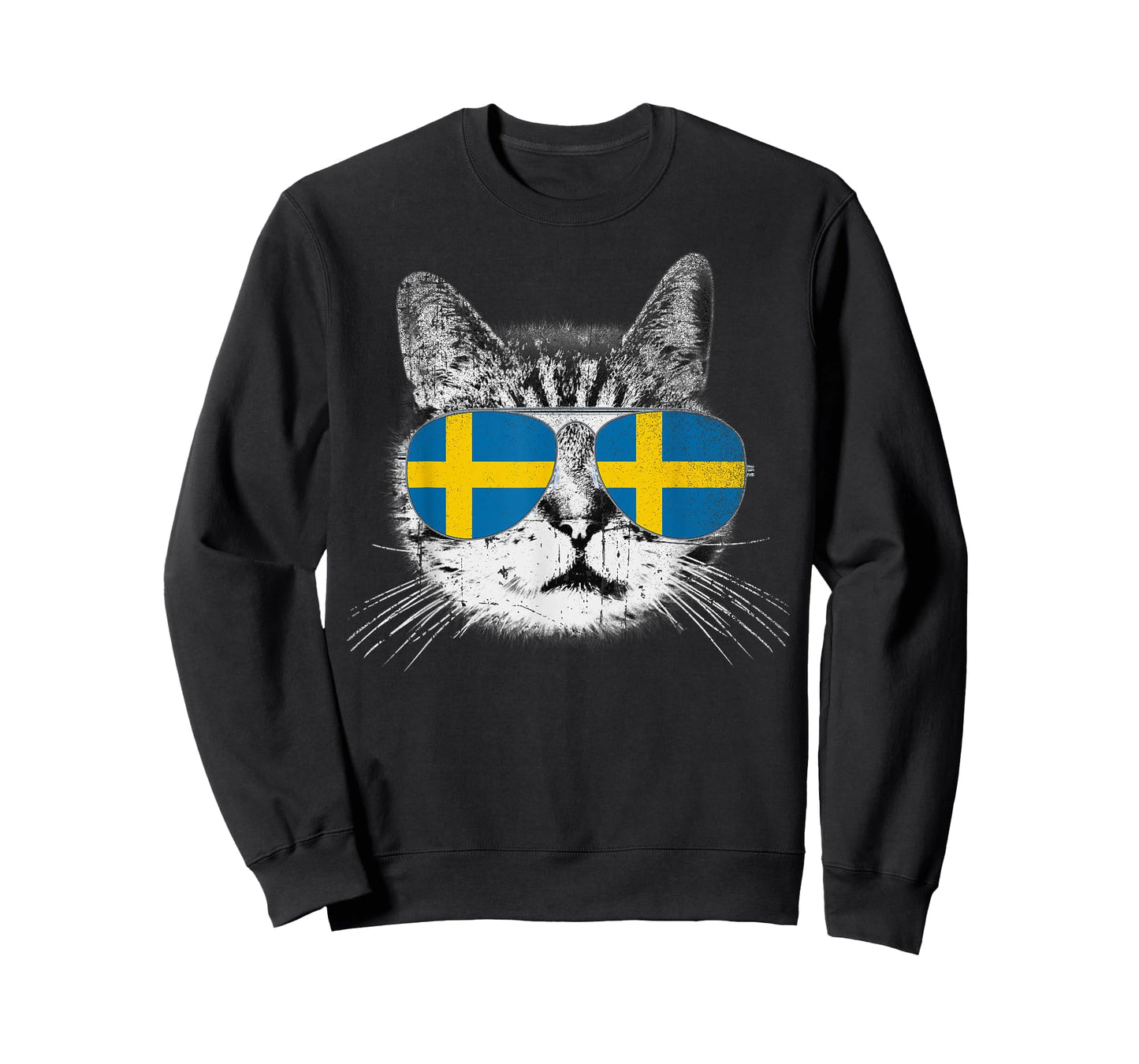 Cat Shirt Swedish Sweden Flag Country Pride Men Women Gift T-Shirt