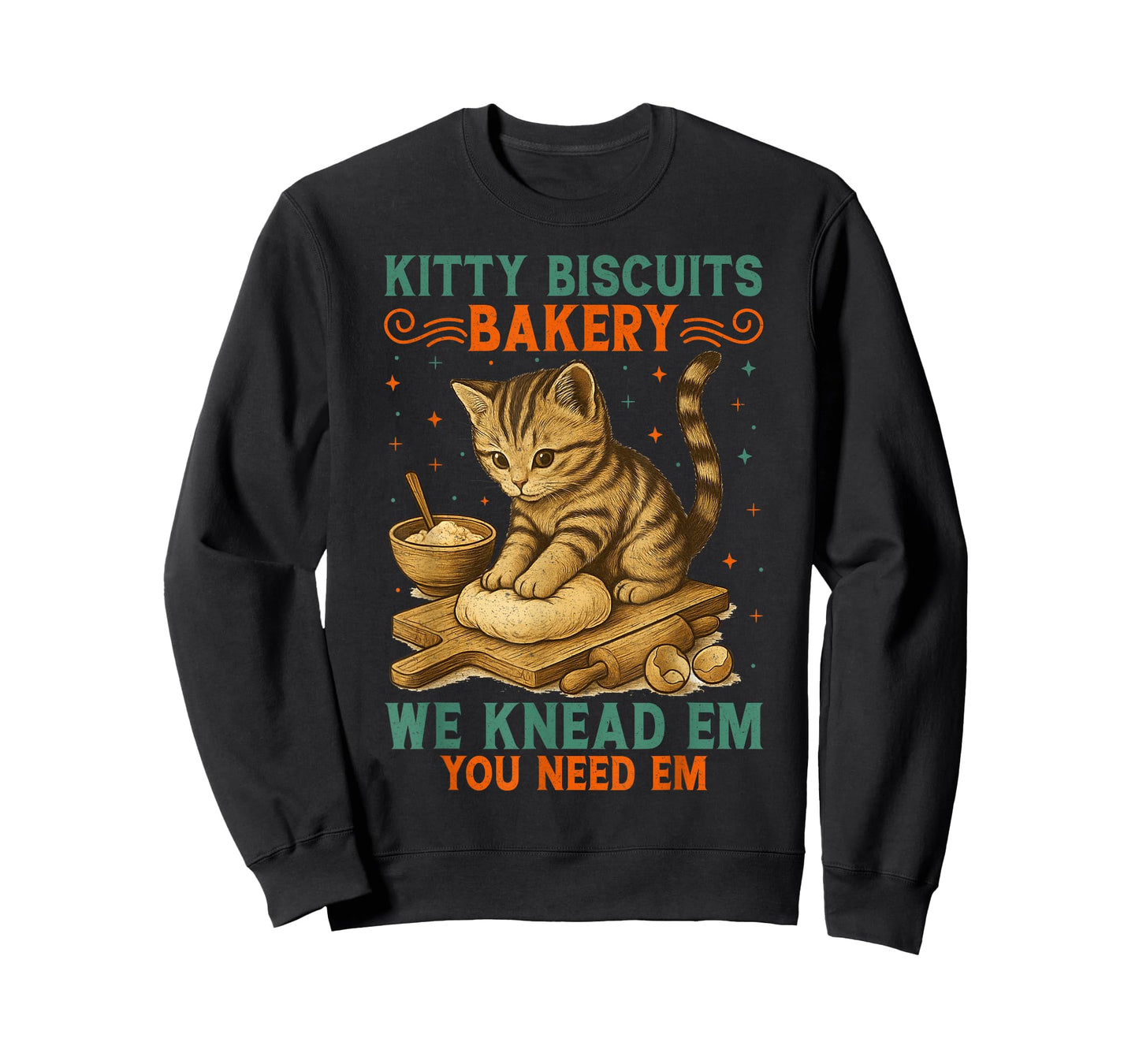 Kitty Biscuits Kneading Cat Bakery Kawaii Chef Cat Lover T-Shirt