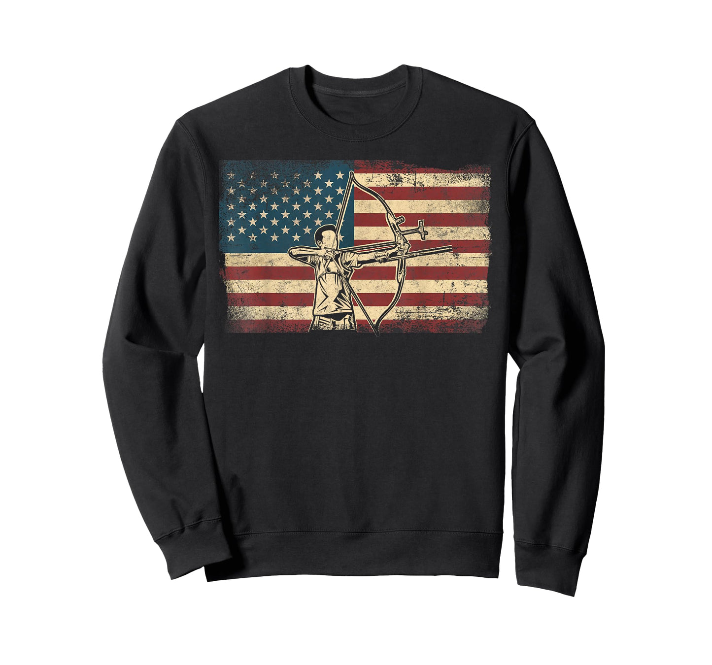 Archery Bow Archer Usa American Flag Vintage Compound Bow T-Shirt