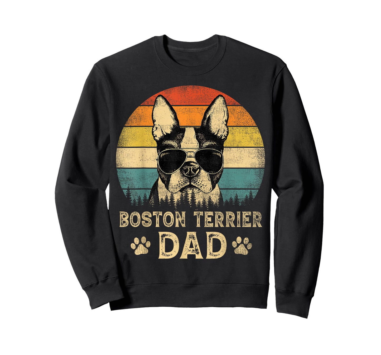 Vintage Boston Terrier Dad Dog Lovers Father's Day Tee T-Shirt