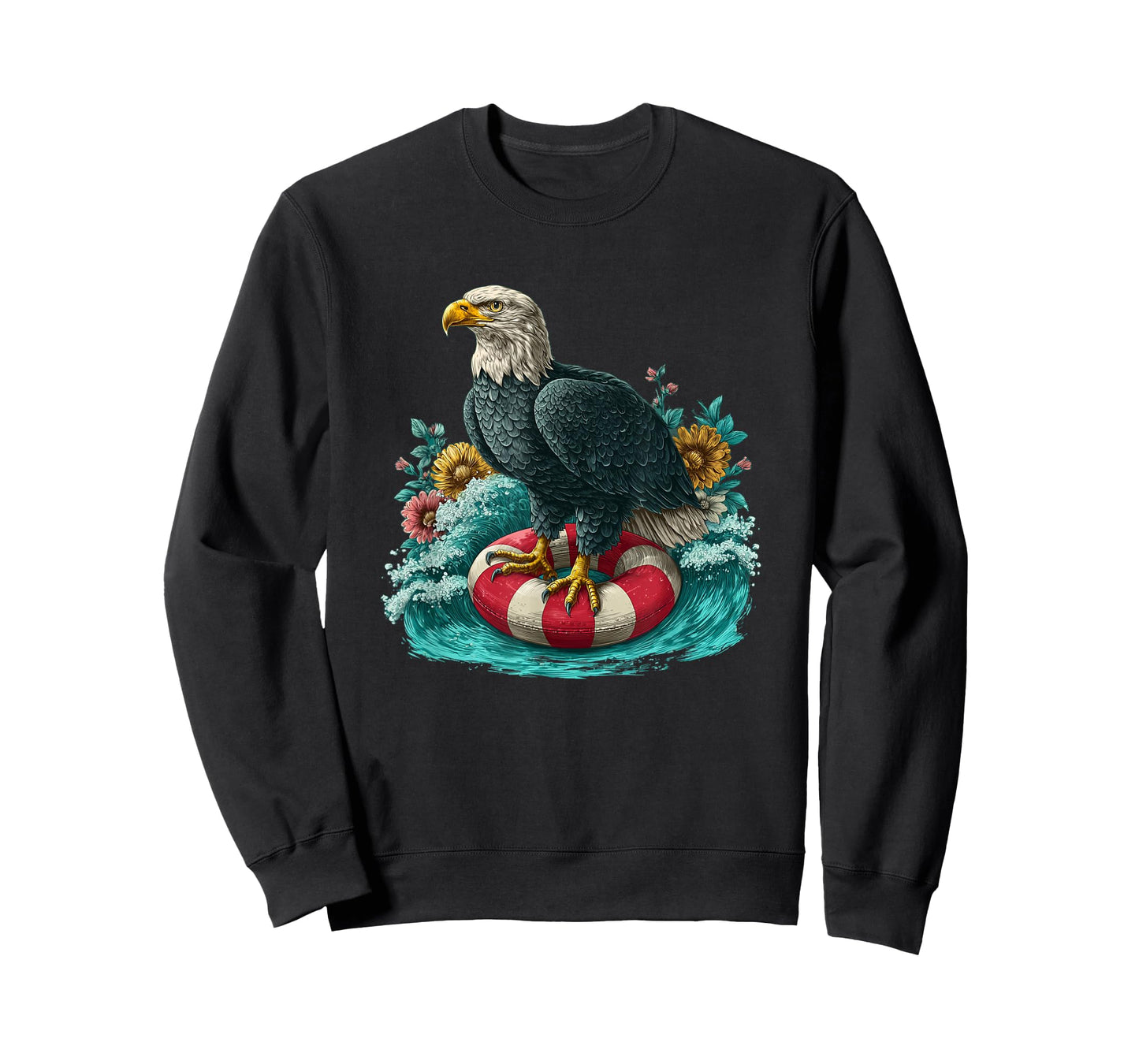 Funny Eagle with Pool Ring for Holiday Lovers T-Shirt