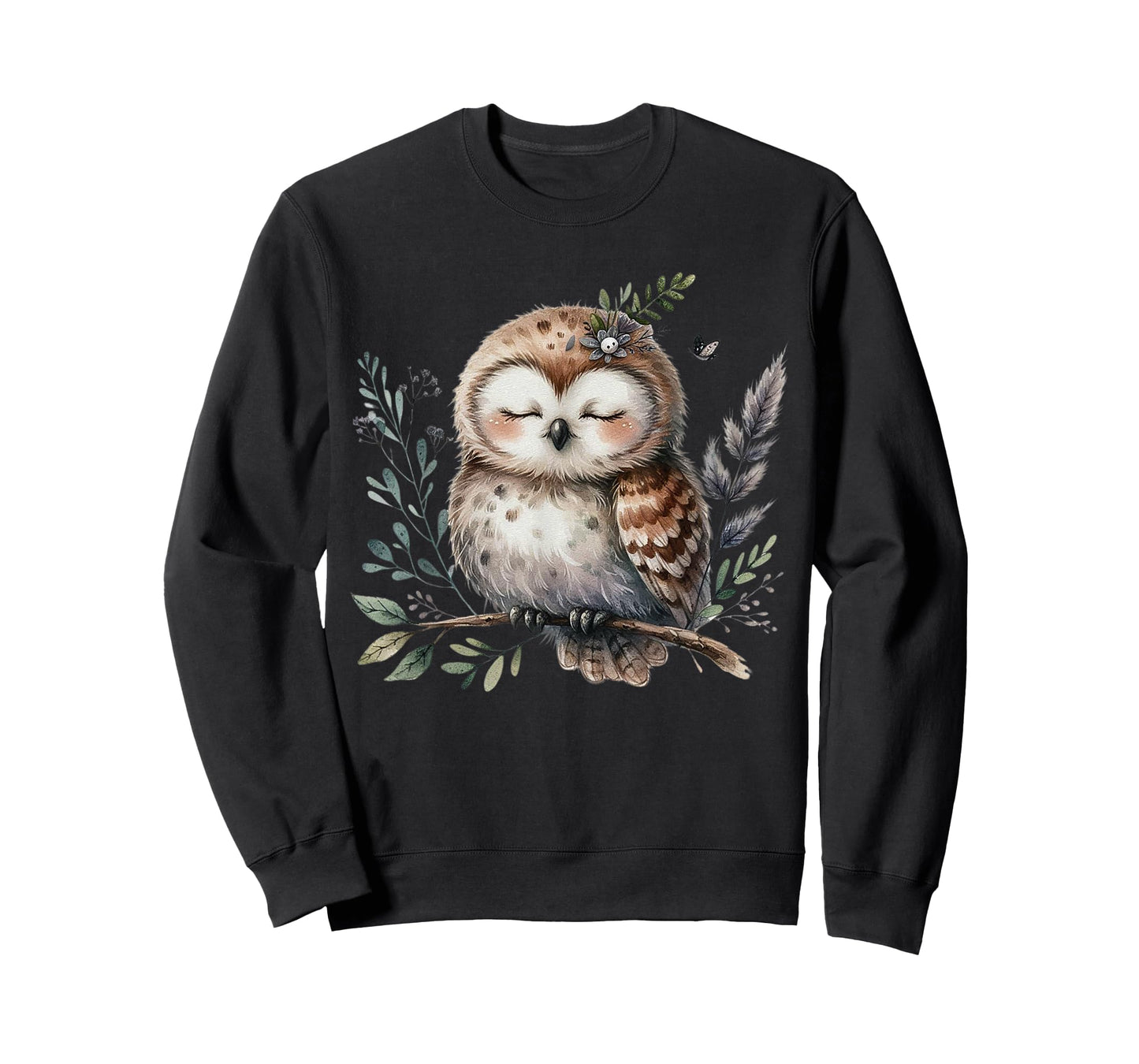 Peaceful Forest Owl Woodland Animal Nature Art T-Shirt