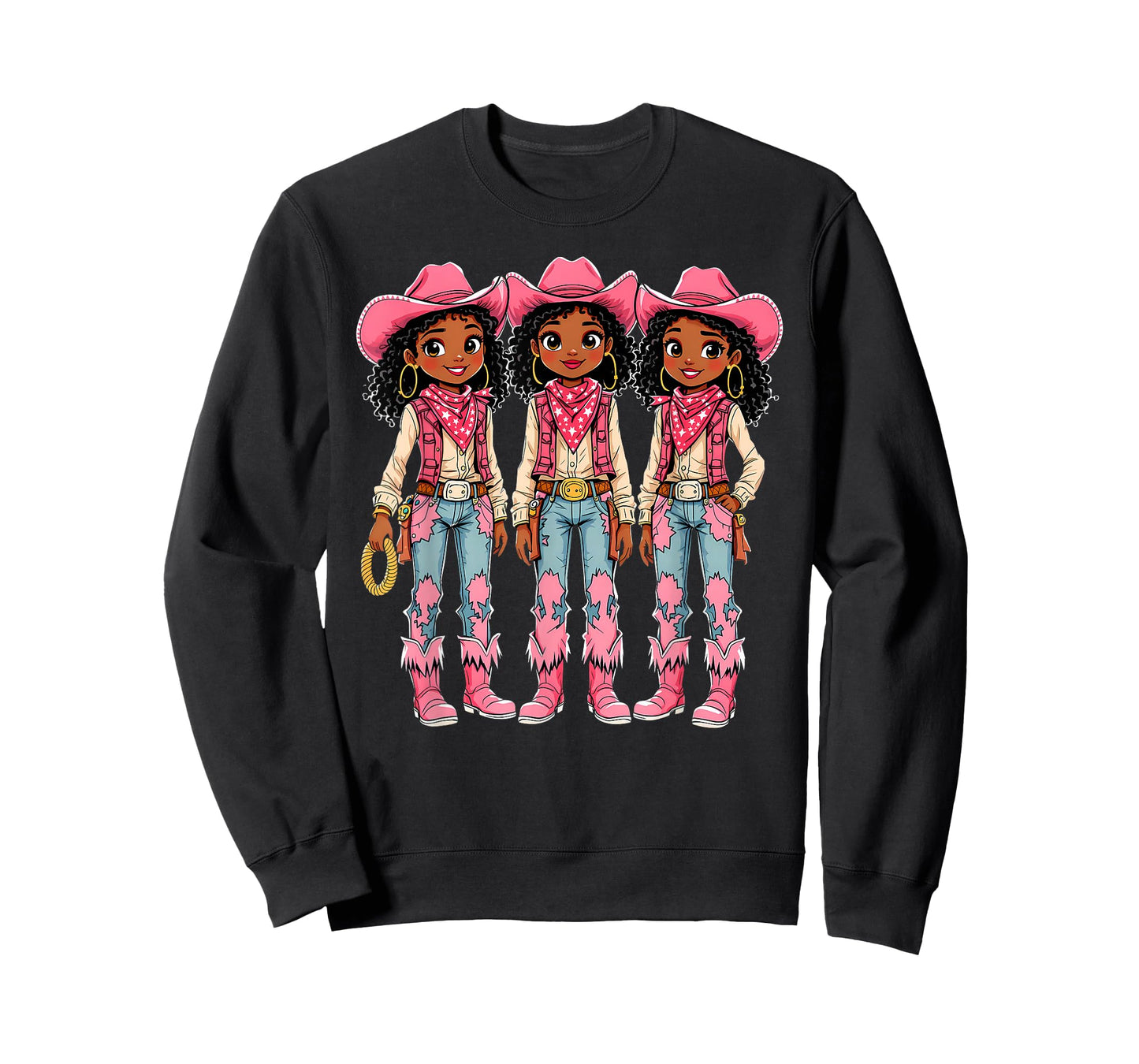 African American Black Cowgirl Girls Western Rodeo Melanin T-Shirt