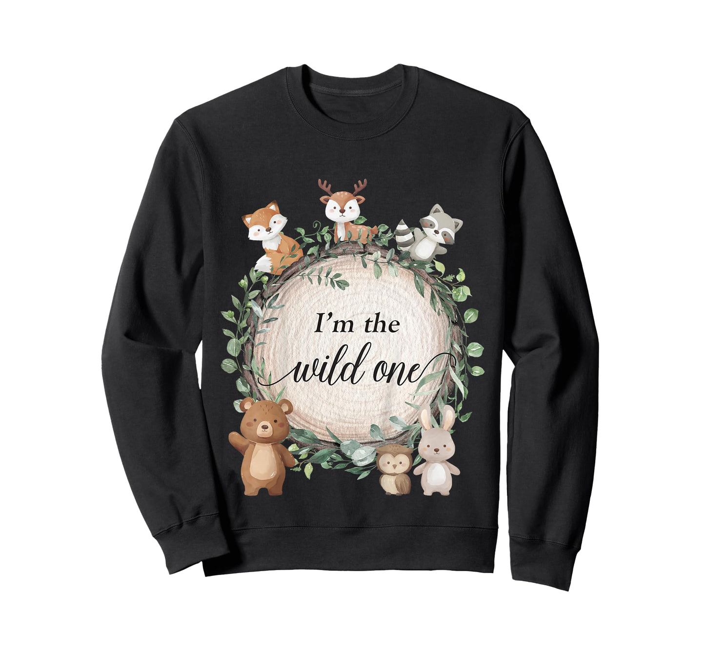 I'm The Wild One Woodland Forest Animals 1st Birthday Baby T-Shirt