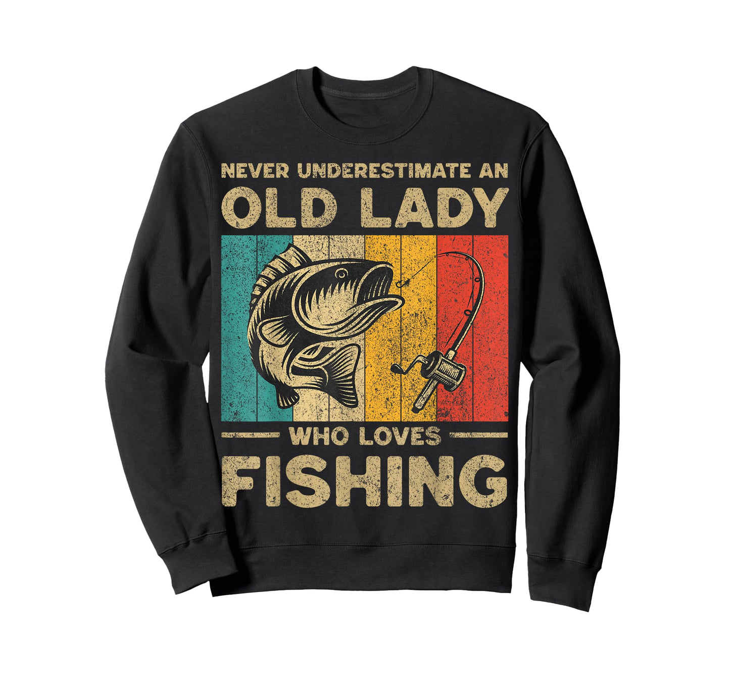Funny Vintage Fishing Jokes Womens Fisherman Bass Fish T-Shirt