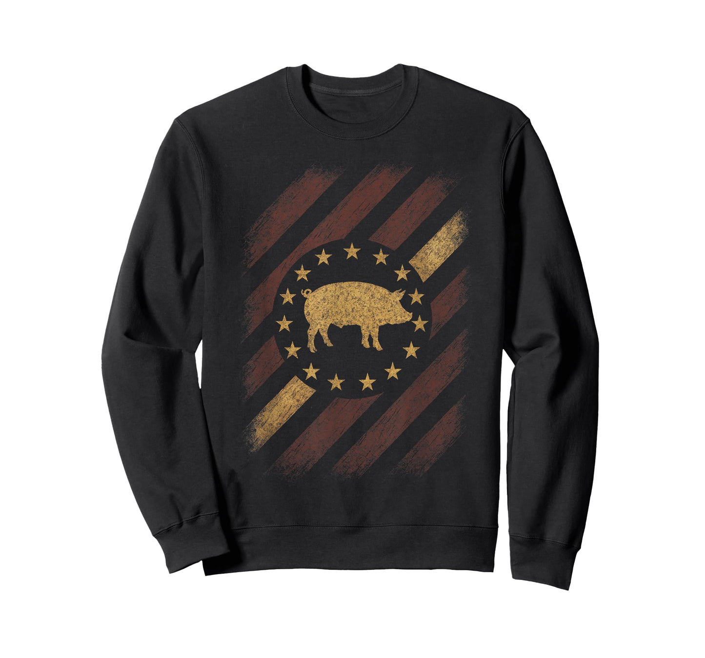 Vintage Pig Patriotic Design - Farm Animal Country T-Shirt