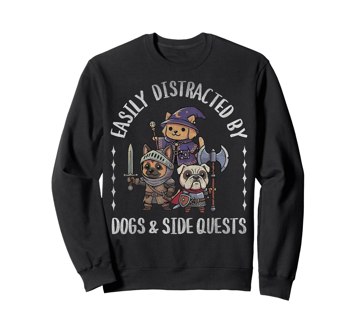 Funny Gamer Easily Distracted by Dogs Side Quests Adult Kids T-Shirt