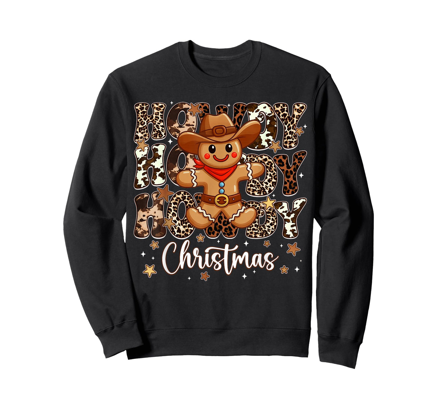 Howdy Christmas Cowboy Gingerbread Pjs Xmas Men Boy T-Shirt