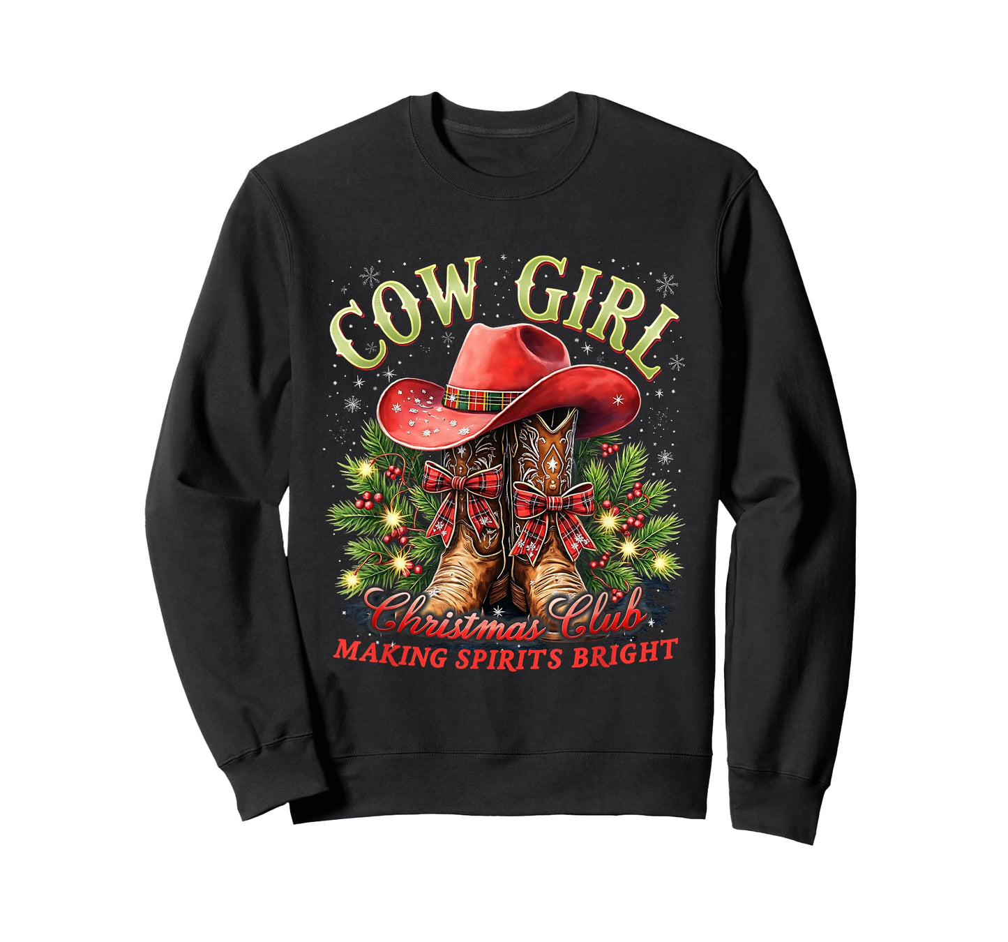 Cowgirl Howdy Christmas Y'all Xmas Wild West Coquette T-Shirt
