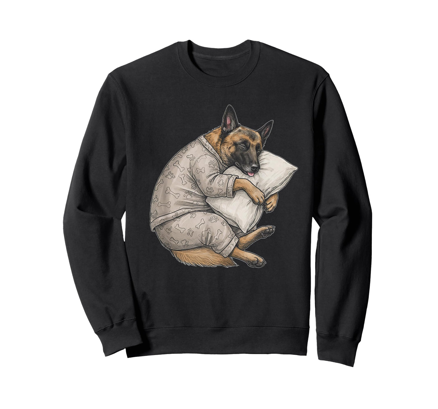 Funny Sleepy Belgian Malinois Pajama Men Women Kids T-Shirt