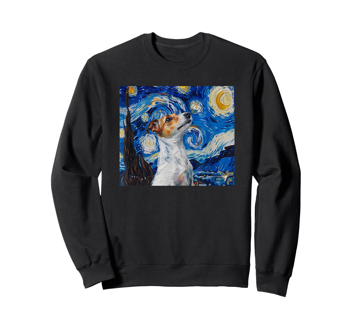 Mens Womens JRT Dog Lover Starry Night Jack Russell Lover T-Shirt