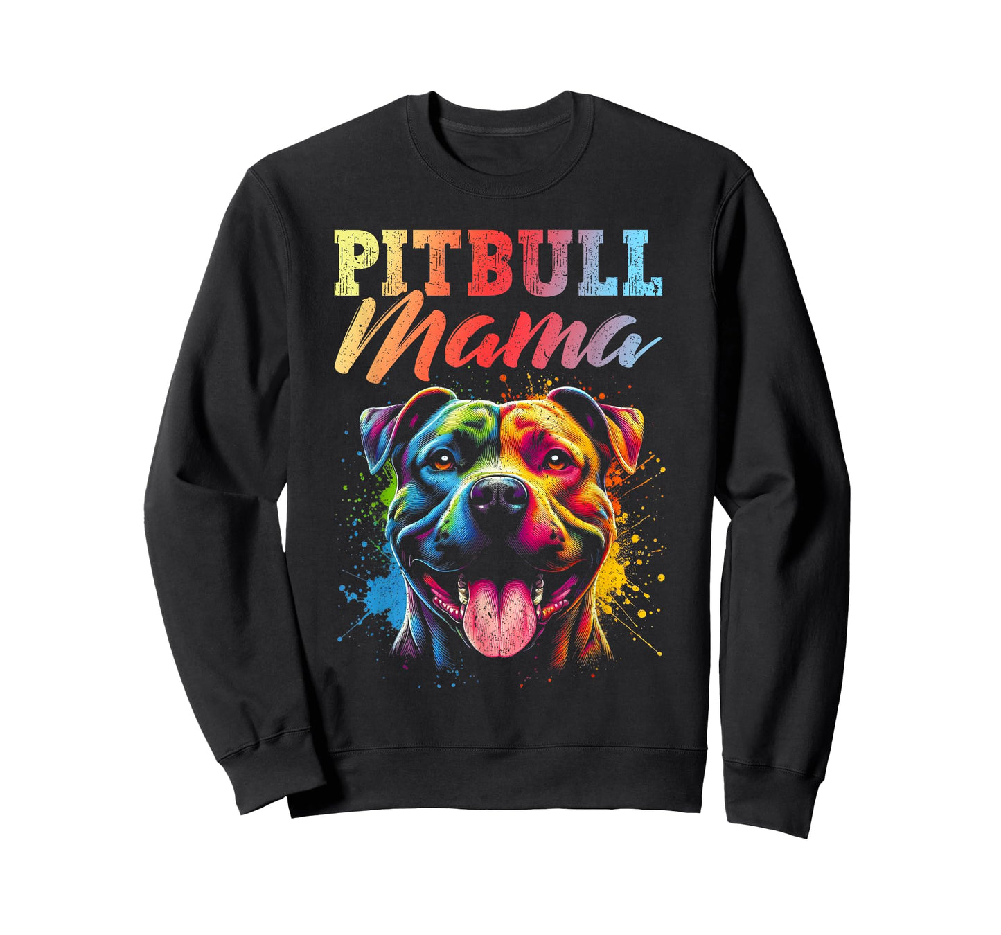 Pitbull Mama Colorful Pittie Mom Dog Lover Mother's Day T-Shirt