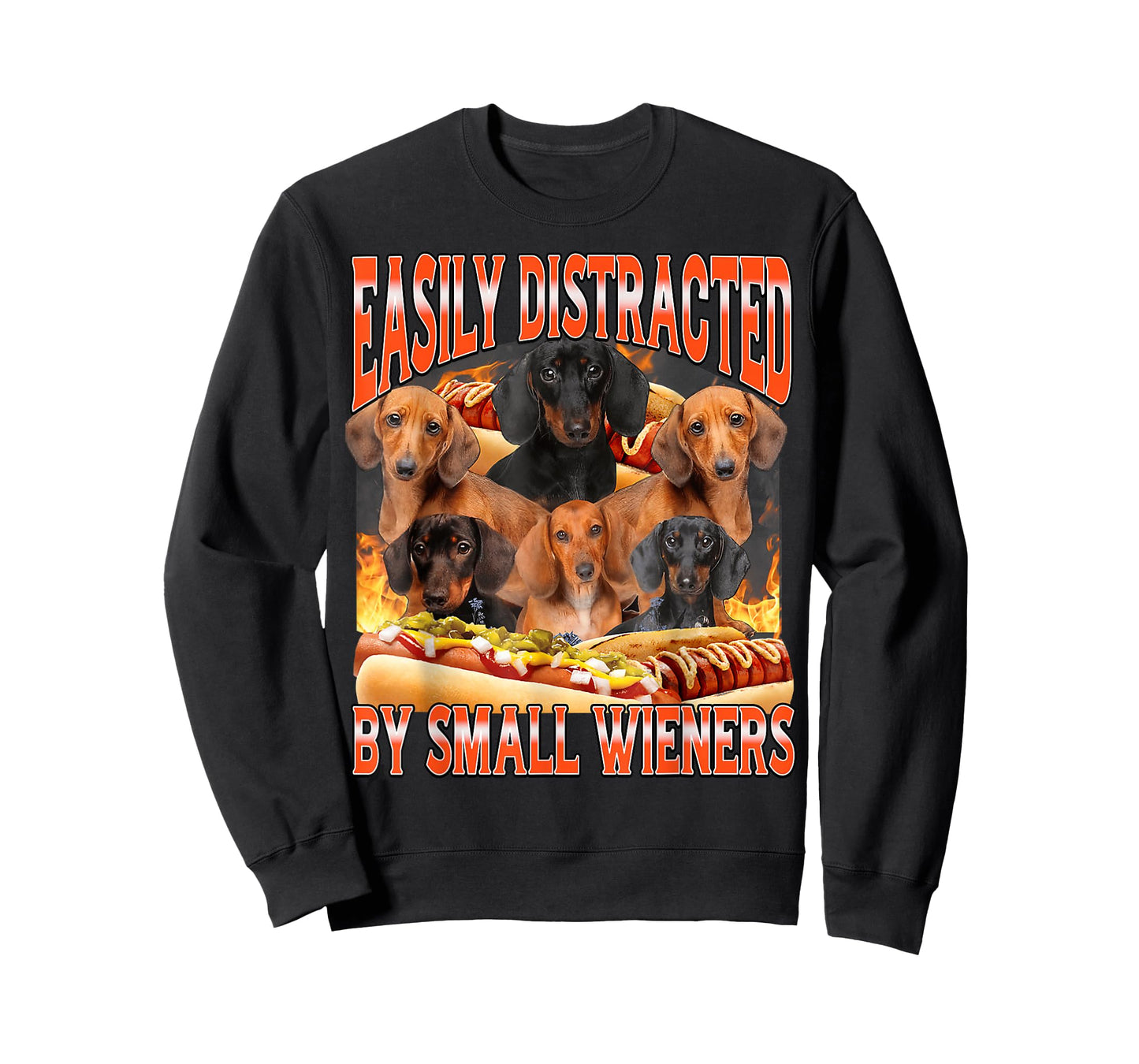 Easily Distracted By Small Wieners Funny Offensive Dachshund T-Shirt