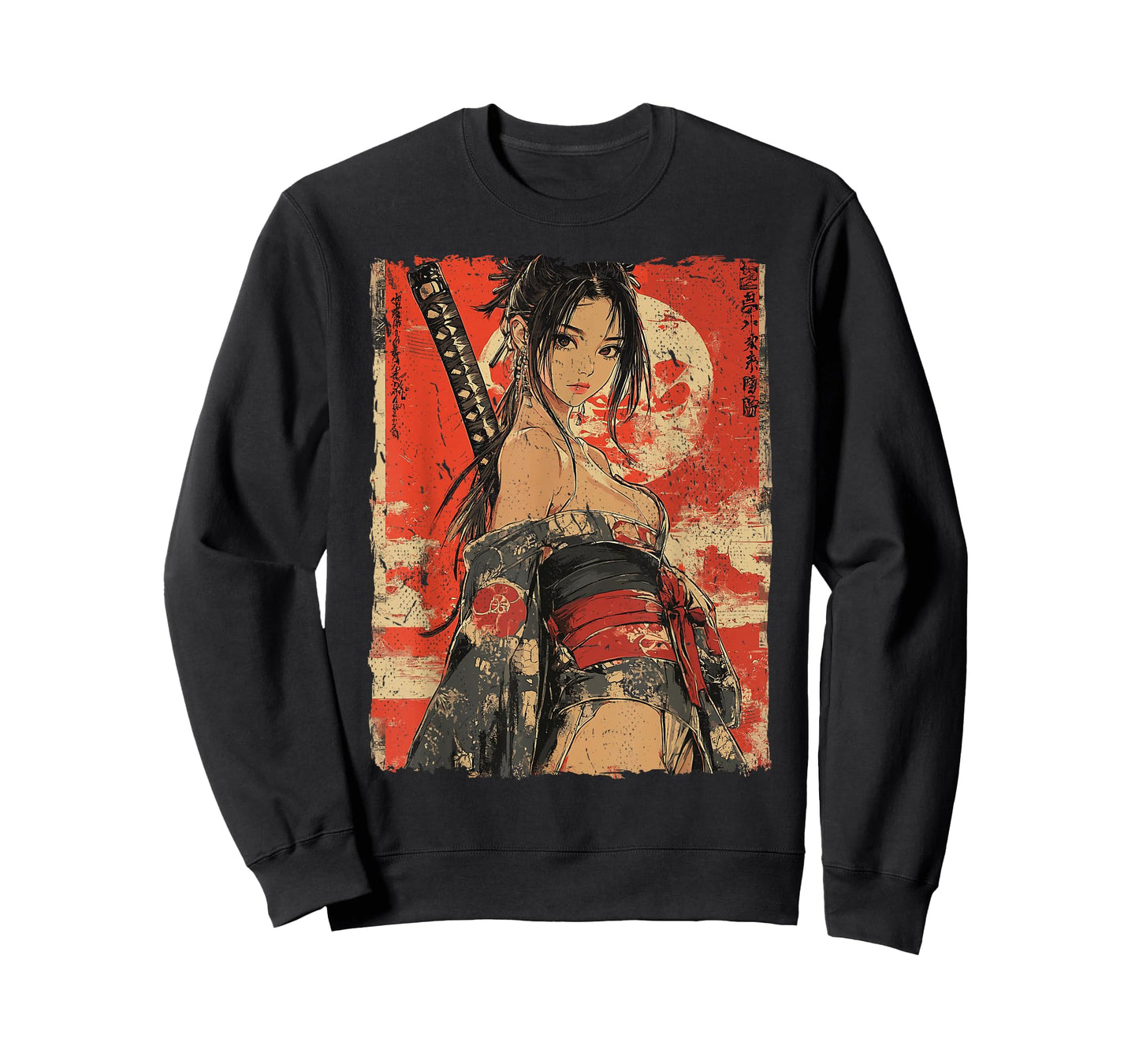 Samurai Warrior Waifu Girl Japanese Ukiyo-e Manga Samurai T-Shirt